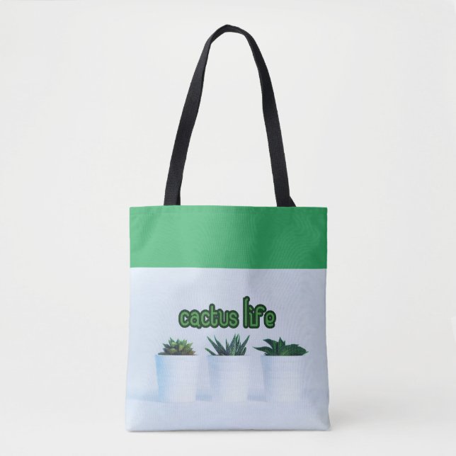 Tote Bag Cactus Life Poted Succulents (Devant)