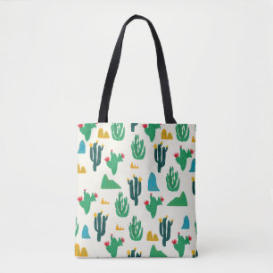 Tote Bag Cactus Naturel : Art Folk Sans Couleur.