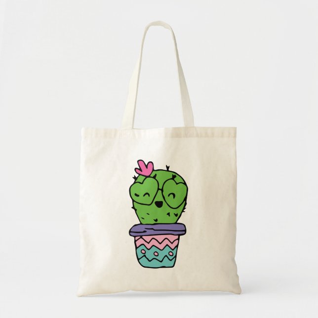 Tote Bag Cactus souriants Art Valentines Art Valentines Dra (Devant)