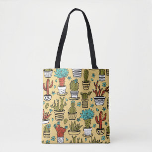 Tote Bag Cactus Succulent : Esquisse tirée à la main