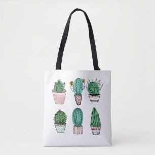 Tote Bag Cactus succulents en pots plante illustration