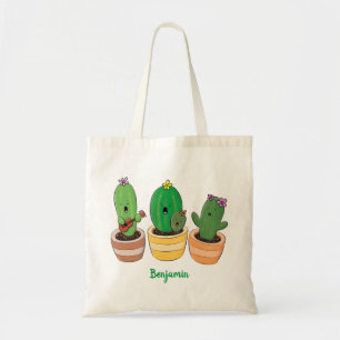Tote Bag Cactus trio chantante mignonne dessin animé