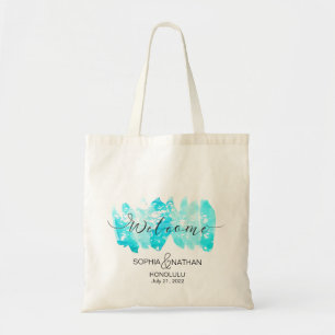Tote Bag Cadeau bleu de destination de mariage d'accueil