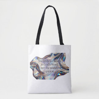 Tote Bag Cadeau Chrétien esthétique mignon ; Valeur dans la