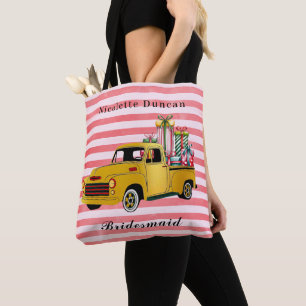 Tote Bag Cadeau de demoiselle d'honneur camion de Noël vint