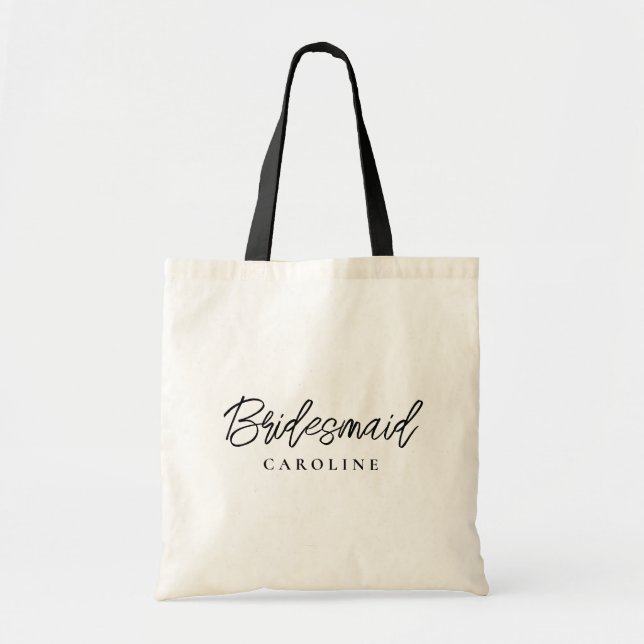 Tote Bag Cadeau de Demoiselle d'Honneur de Style Minimalist (Devant)