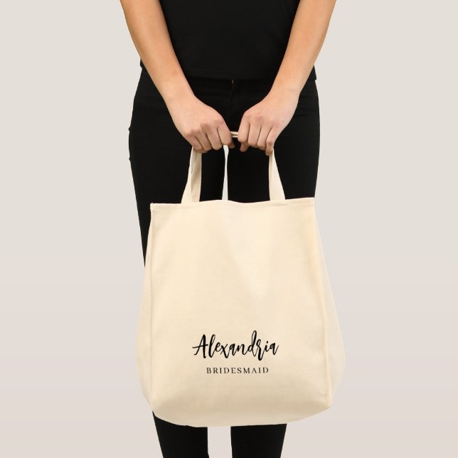 Tote Bag Cadeau de Demoiselle d'Honneur Typographie Moderne (Devant (produit))