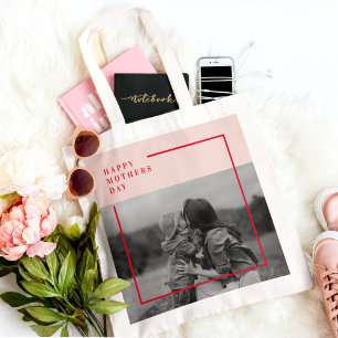 Tote Bag Cadeau de fête des mères photo rose et rouge