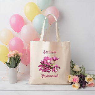 Tote Bag Cadeau de la fête de mariée des orchidées roses