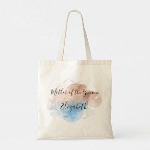 Tote Bag Cadeau de la mère du marié Rose Bleu Gris Élégant