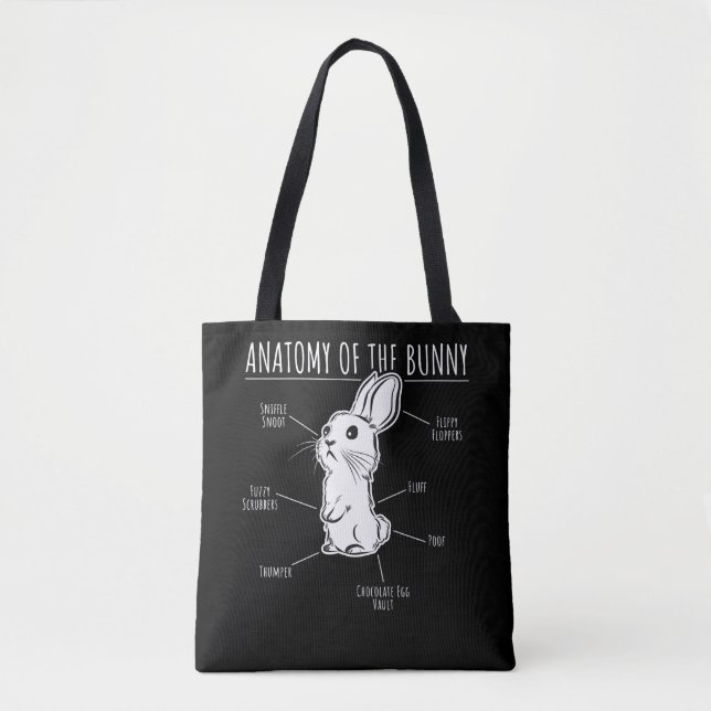 Tote Bag Cadeau de lapin|Anatomie Du Lapin Cute Rabbit Amou (Devant)