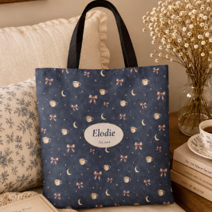 Tote Bag Cadeau de lecteur de lune céleste Cottagecore avec
