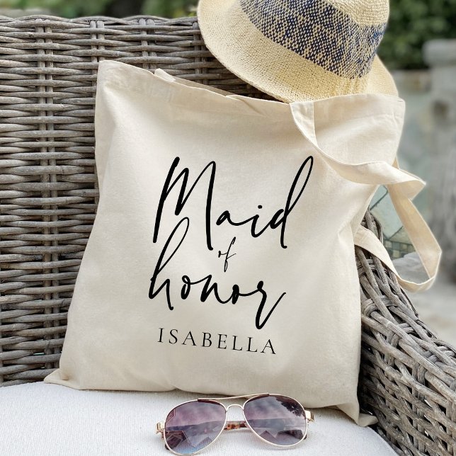 Tote Bag Cadeau de mariage chic calligraphié pour la demois (Créateur téléchargé)