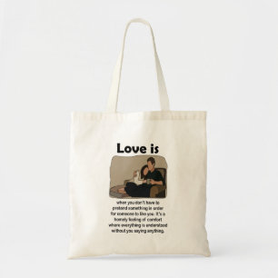 Tote Bag Cadeau de mariage Citation d'amour romantique 