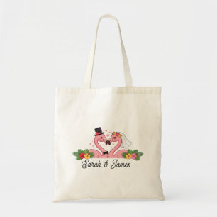 Tote Bag Cadeau de mariage personnalisé de flamant rose pou