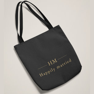 Tote Bag Cadeau de mariage personnalisé en or luxe avec mon