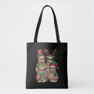 Tote Bag Cadeau de Noël de paresseux Joyeux Slothmas amateu