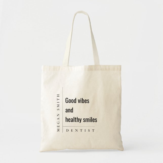 Tote Bag Cadeau dentaire minimaliste simple et audacieux (Devant)
