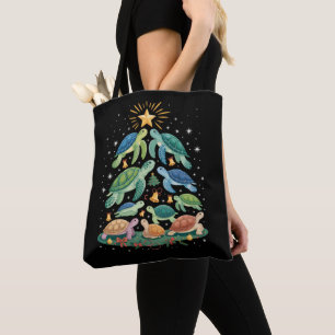 Tote Bag Cadeau drôle de tortue de Noël Tortue sapin de Noë
