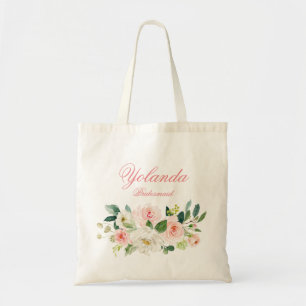 Tote Bag Cadeau Mariage rose Floral