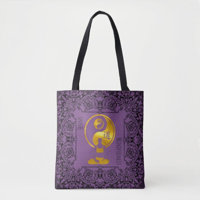 Tote Bag Cadeau Mindfulness Méditation YOGA Personnalisé Fo (Devant)