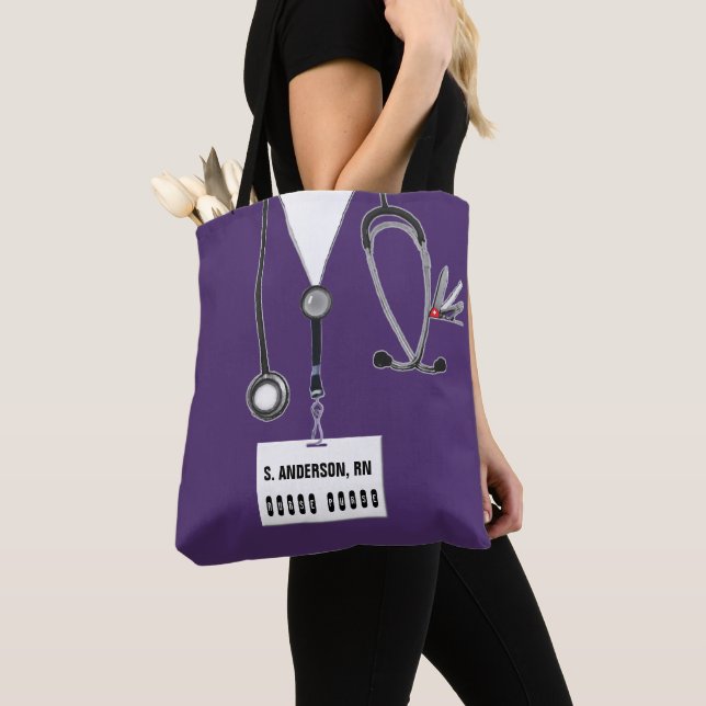 Tote Bag Cadeau personnalisé de l'infirmière (De près)