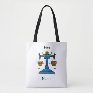 Tote Bag Cadeau personnalisé Libra Zodiaque Rétro Pop Art