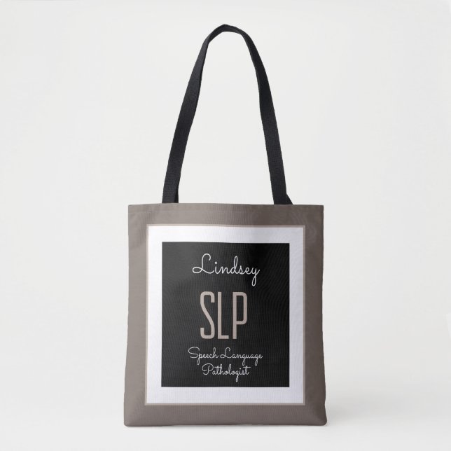 Tote Bag Cadeau personnalisé ! SLP (orthophoniste) Fourre-t (Devant)