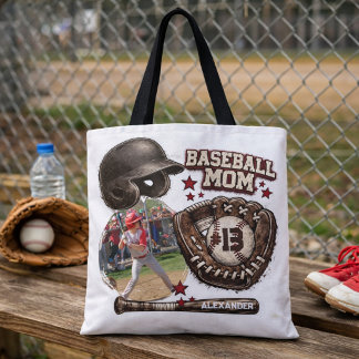 Tote Bag Cadeau photo de maman de baseball Grunge vintage
