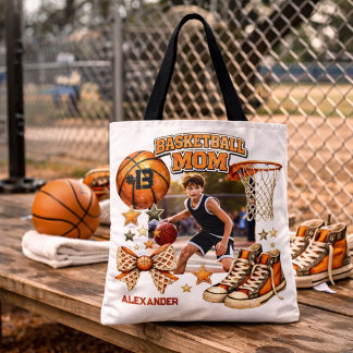 Tote Bag Cadeau Photo de Maman de Basket-ball Grunge Vintag