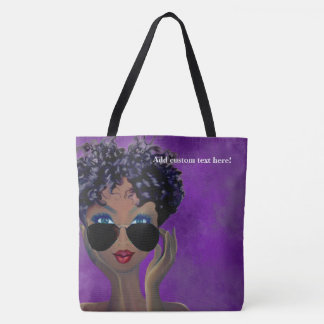 Tote Bag Cadeau pourpre d'art noir de sororité