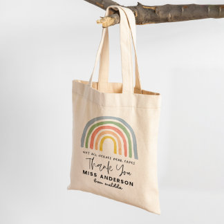 Tote Bag Cadeau remerciement enseignant moderne aquarelle a