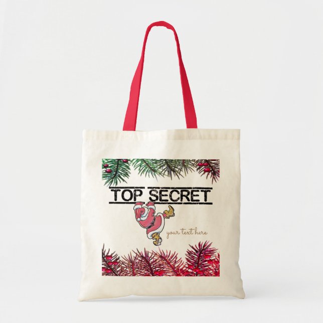 Tote Bag Cadeau secret de fête de Noël de Père Noël (Devant)
