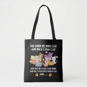 Tote Bag Cadeaux Amoureux de les chats Cat Lady Meow Heart 