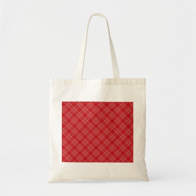 Tote Bag Cadeaux assez rouges de motif de plaid de rayures (Devant)