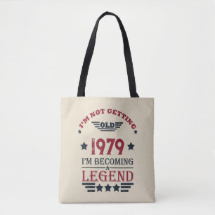 Tote Bag Cadeaux d'anniversaire vintages personnalisés roug