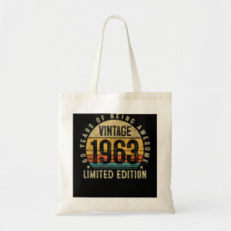 Tote Bag Cadeaux De 60 Ans Né En 1963 60E Anniversaire Vint