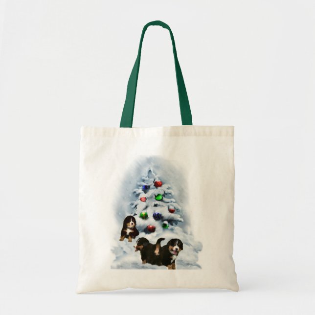 Tote Bag Cadeaux de Noël de chiens de montagne bernois (Devant)