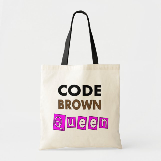 Tote Bag Cadeaux drôles "de REINE BROWN de CODE" (Devant)