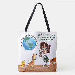 Tote Bag Cadeaux drôles personnalisés pour un vétérinai