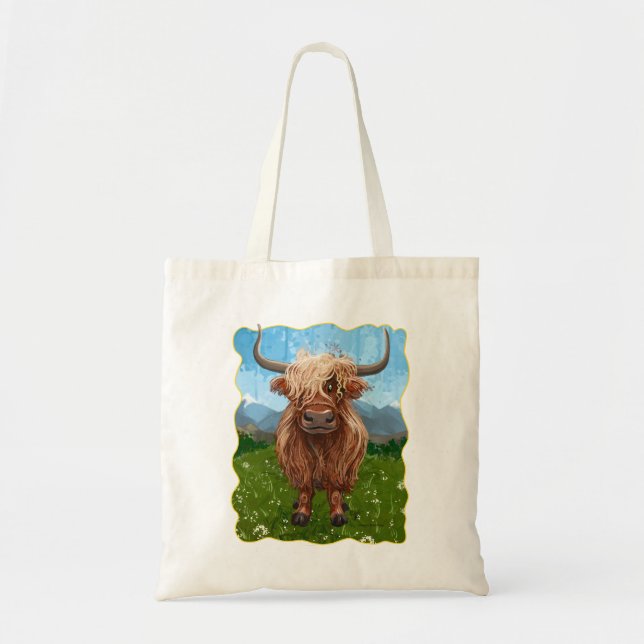 Tote Bag Cadeaux et accessoires de vache Highland (Devant)