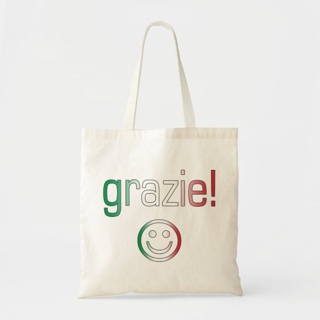 Tote Bag Cadeaux italiens : Le Merci/Grazie font face (Devant)