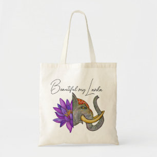 Tote Bag Cadeaux sri lankais avec éléphant et lotus