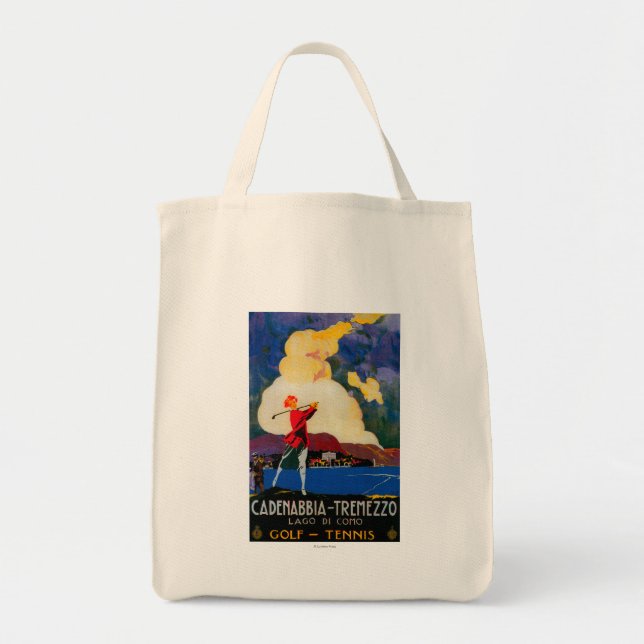 Tote Bag CadenabbiaTremezzo Poster Vintage Europe (Devant)