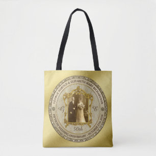 Tote Bag Cadre classique de photo d'anniversaire de mariage