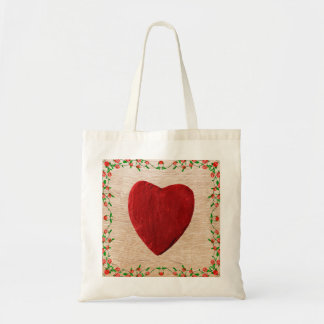 Tote Bag Cadre de rose avec coeur