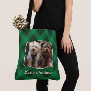 Tote Bag Cadres photo personnalisés Noël vert et rouge Plai