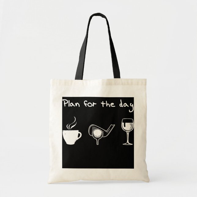 Tote Bag Café Golf Vin Drôle Cadeau Pour Hommes Femmes (Devant)