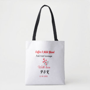 Tote Bag Café & lait mélange amour couple café cœur rouge n