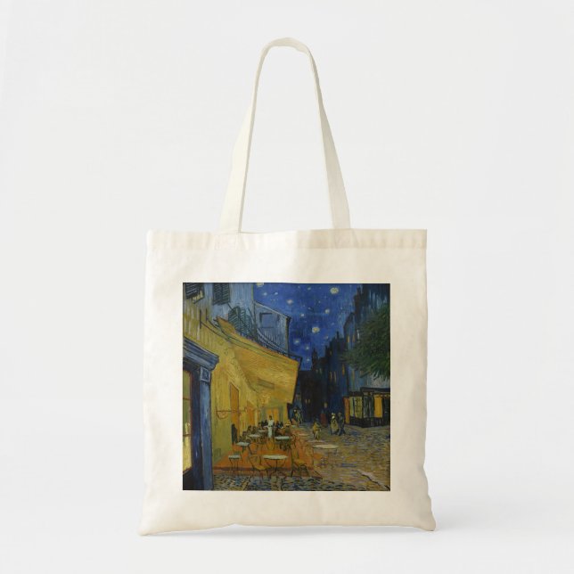 Tote Bag Café Terrasse à la nuit par Vincent van Gogh (Devant)